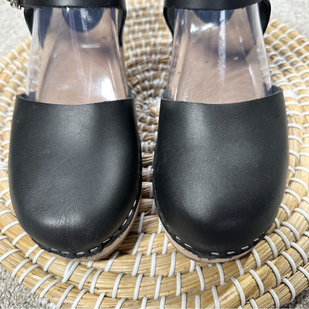 Lotta from Stockholm Women’s Highwood Mary Jane Leather Clogs in Black EU 42 - Picture 3 of 15